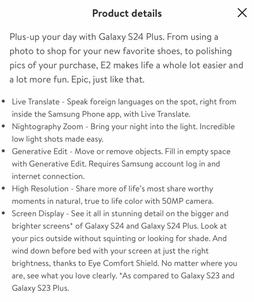 ویژگی‌های گلکسی اس 24