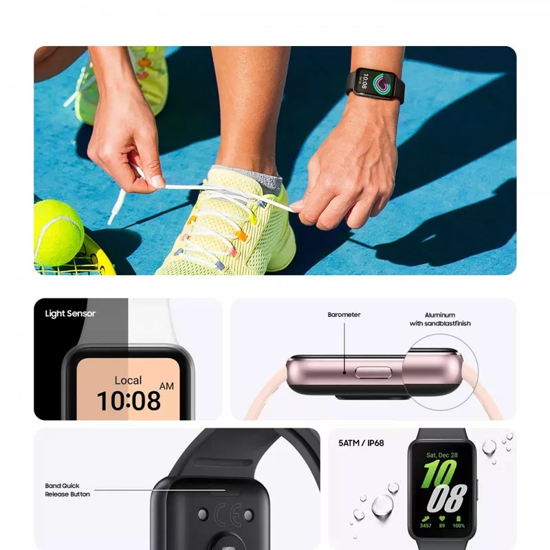 تصاویر و مشخصات کامل مچ‌بند هوشمند گلکسی فیت 3 آشکار.webp