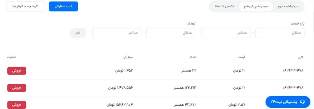 1719407936 75 امکان خرید و فروش همستر کامبت در صرافی بیت ۲۴