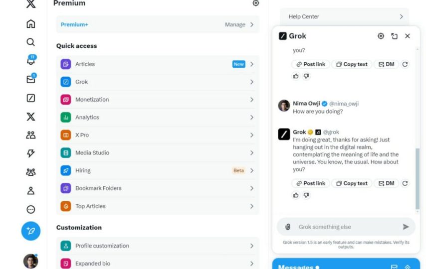 ایکس درحال توسعه قابلیت‌های جدیدی برای هوش مصنوعی Grok است