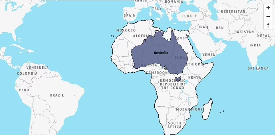 ابزار قیاس MyLifeElsewhere چیست؟_دنیای تکنولوژی 41 مقایسه ابعاد واقعی کشورها و قارهها با یکدیگر