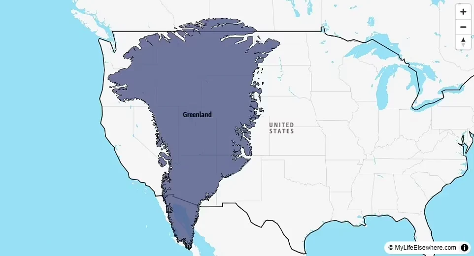 ابزار قیاس MyLifeElsewhere چیست؟_دنیای تکنولوژی 46 مقایسه ابعاد واقعی کشورها و قارهها با یکدیگر