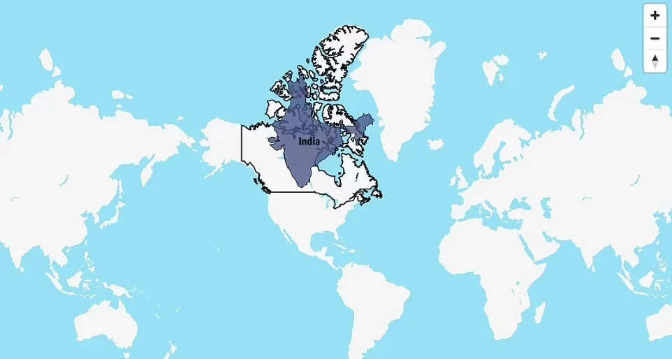 ابزار قیاس MyLifeElsewhere چیست؟_دنیای تکنولوژی 52 مقایسه ابعاد واقعی کشورها و قارهها با یکدیگر