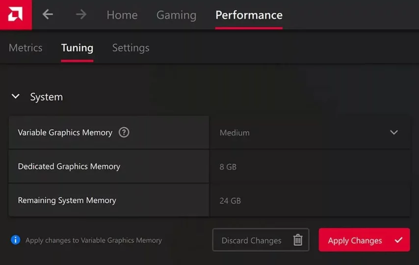 قابلیت حافظه گرافیکی متغیر AMD