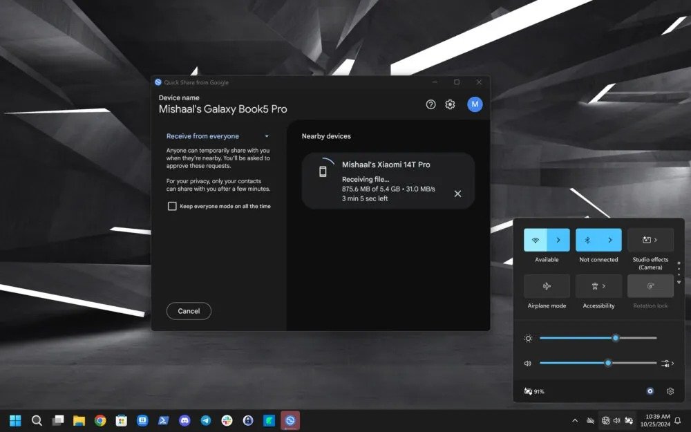1730154945 685 Quick Share اکنون بدون شبکه وای‌فای هم فایل‌ها را سریع