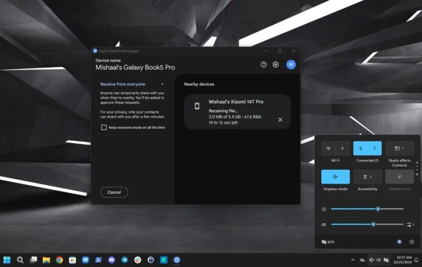Quick Share حالا بدون شبکه وای‌فای هم فایل‌ها را سریع انتقال می‌دهد
