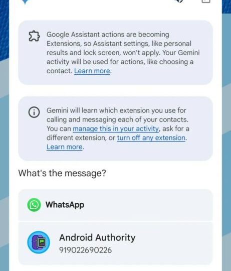 جمینای به‌زودی تعامل بهتری با واتس‌اپ و اسپاتیفای خواهد داشت
