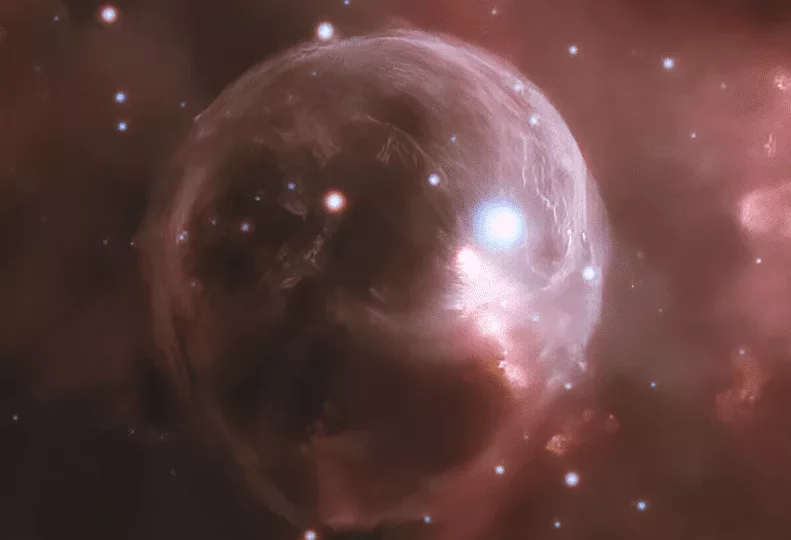 نمایی از سحابی حباب با نام علمی NGC 7635