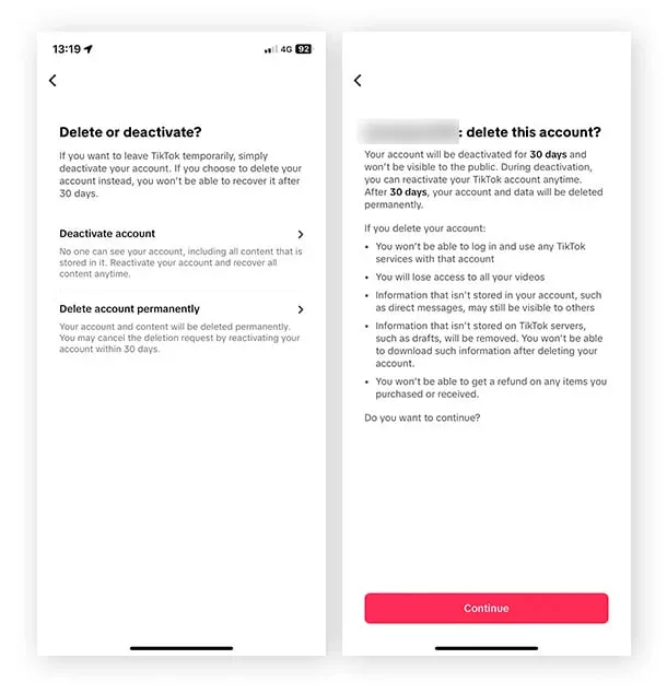1731634114 863 آموزش دیلیت اکانت تیک تاک؛ حذف Tik Tok به طور.webp