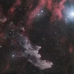 ستاره بتا شکارچی و سحابی سر جادوگر در یک قاب