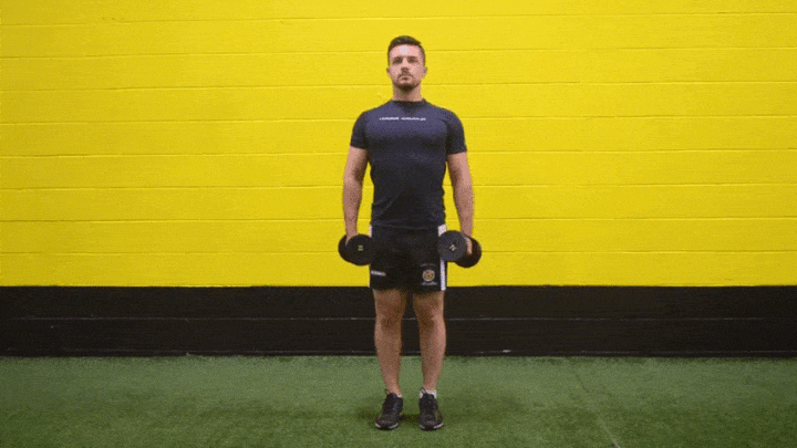 ورزش با دمبل؛ ۲۷ تمرین با دمبل برای تحکیم عضلات_دنیای تکنولوژی 77 ورزش با دمبل - حرکت بالابردن جانبی بازوها