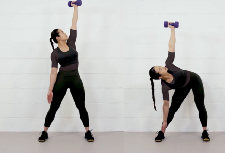ورزش با دمبل؛ ۲۷ تمرین با دمبل برای تحکیم عضلات_دنیای تکنولوژی 89 ورزش با دمبل - حرکت آسیاب بادی