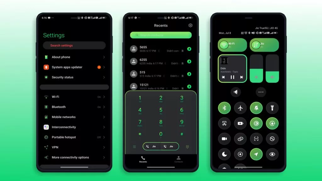 پوسته MTX GREEN برای HyperOS بهترین تم های شیائومی