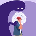 ۱۰ تکنیک روانشناسی برای کنترل سریع هراس از آینده_دنیای تکنولوژی 29 شبح ترسناک پشت سر مرد کارتونی