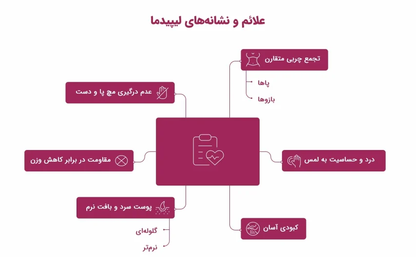 اینفوگرافیک علائم و نشانه‌های لیپیدما